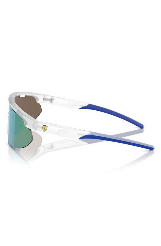 Shop Scuderia Ferrari 141mm Irregular Shield Sunglasses In Opal Grey