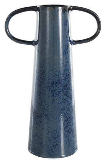 Vivian Lune Home Ceramic Vase In Dark Blue