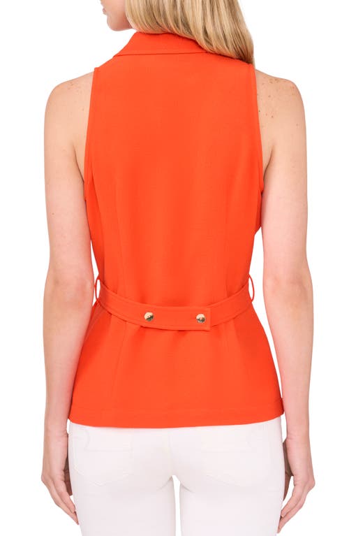 Cece Button-up Tank Top In Tigerlily