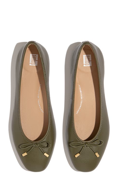 Shop Fitflop Delicato Ballet Flat In Deep Olive