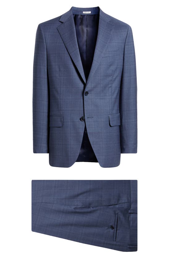 Shop Peter Millar Tailored Fit Stretch Wool Suit In Blue