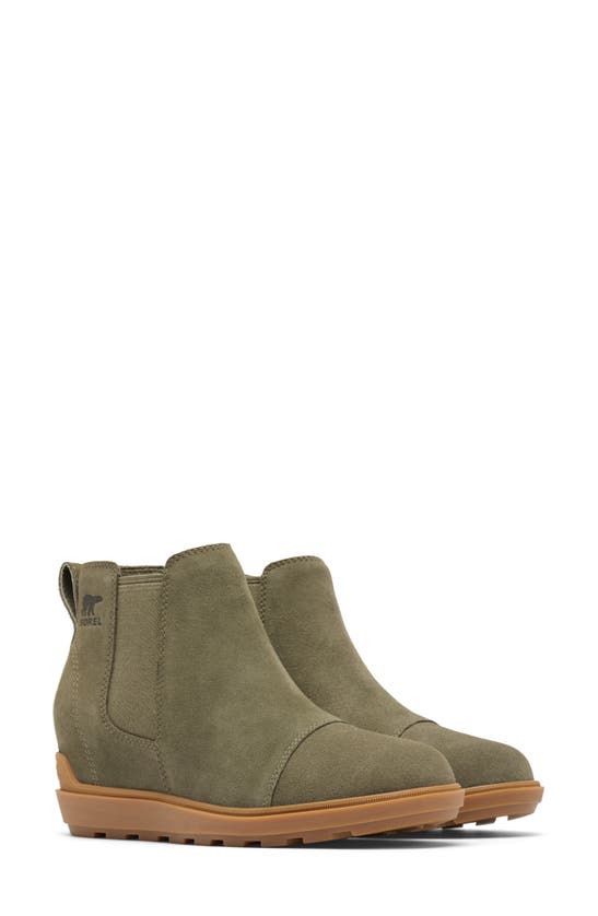 Sorel Evie Ii Chelsea Bootie In Stone Green/ Gum 2