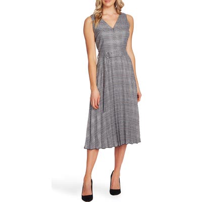 Vince Camuto Glen Plaid Fit & Flare Dress, Grey