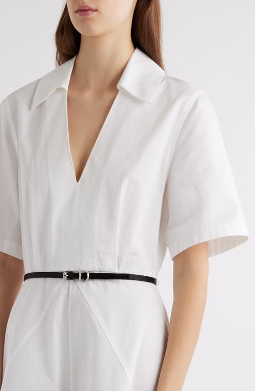 Shop Givenchy Voyou Belted Cotton Poplin Midi Dress In White