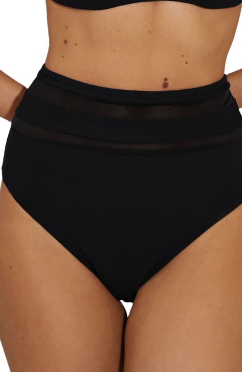 Reiss Jemma Sheer Panel Bikini Bottoms In Black