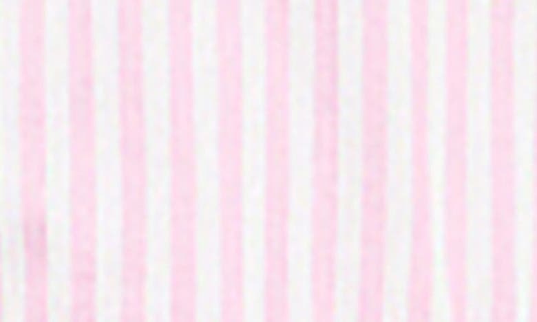 English Factory Contrast Stripe Puff Sleeve Top In Pink Multi