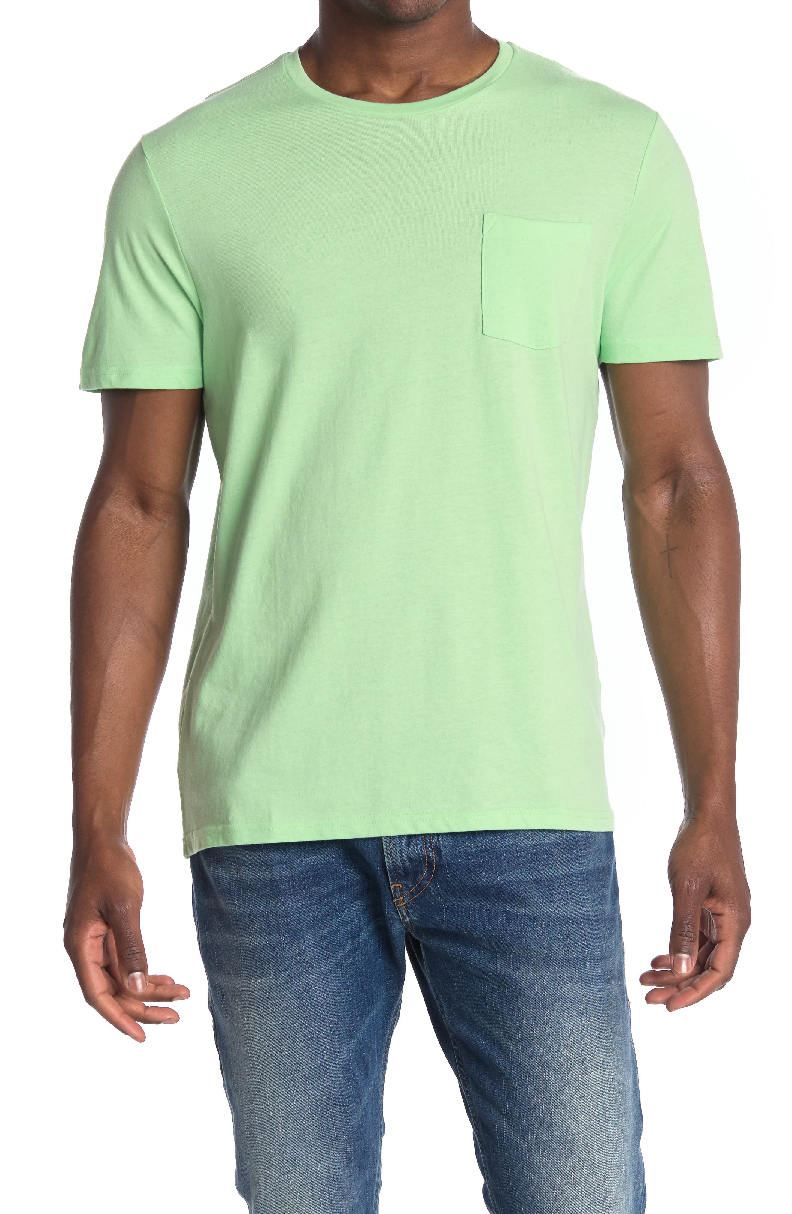 Abound Short Sleeve Pocket Crewneck T-shirt In Light/pastel Green