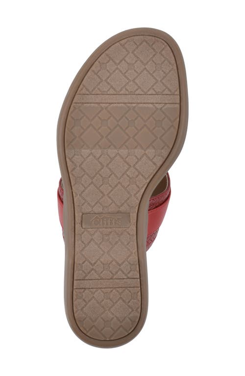 Cliffs By White Mountain Benedict Wedge Thong Sandal In Red/woven