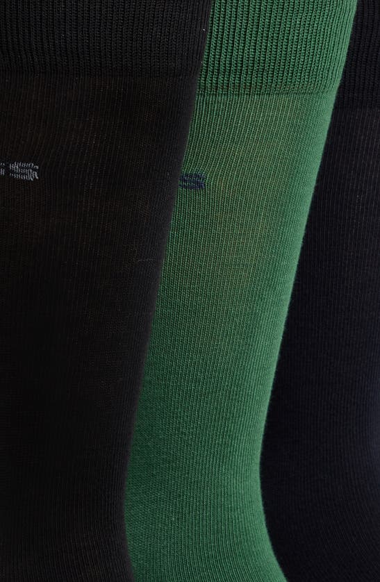 Shop Hugo Boss Assorted 3-pack Rib Dress Socks In Green/ Navy/ Black