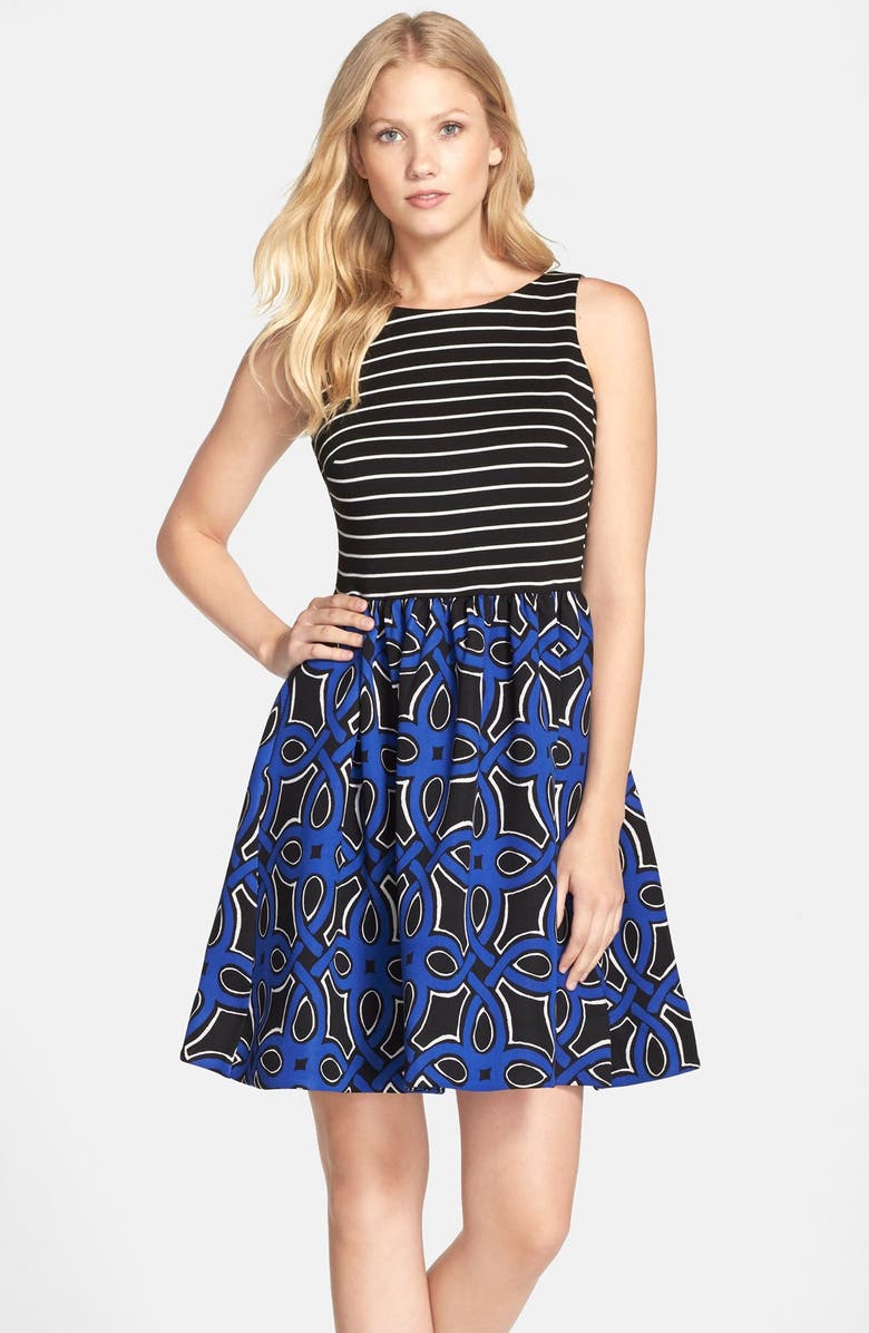 Taylor Dresses Print Ponte Knit Fit & Flare Dress | Nordstrom