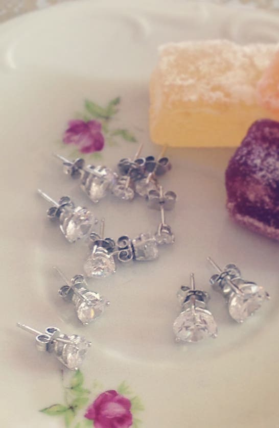 Nordstrom Cubic Zirconia Stud Earrings In Platinum