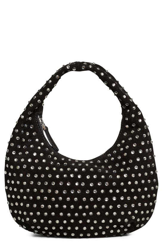 MADEWELL MADEWELL MICRO CHACHA CRYSTAL EMBELLISHED SUEDE HOBO BAG