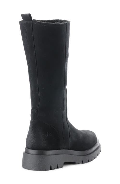 Bos. & Co. Marie Platform Boot In Black Suede/murta Faux Fur