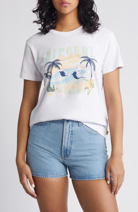 Shop Rip Curl Paradise Palms Cotton Graphic T-shirt In White