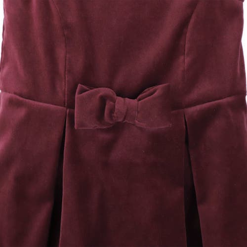 Hope & Henry Girls' Bow Front Jumper, Kids In Wine Velvet