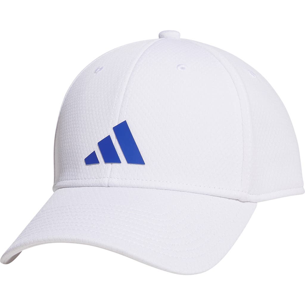 Adidas Originals Adidas Pregame Stretch Tripe Stripe Snapback Cap In White