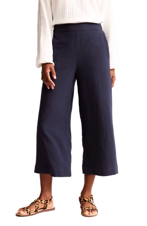 Pull-On Double Cloth Pants in Navy