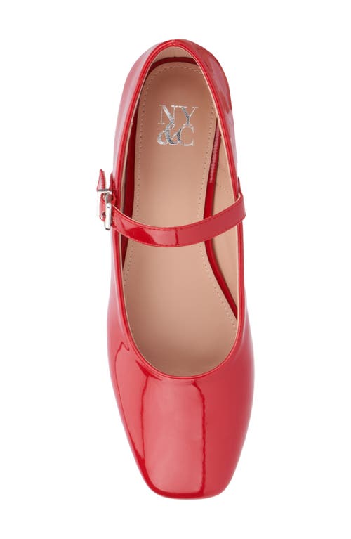 New York And Company Womens Solid Man Made Ballet Flats In Red Patent