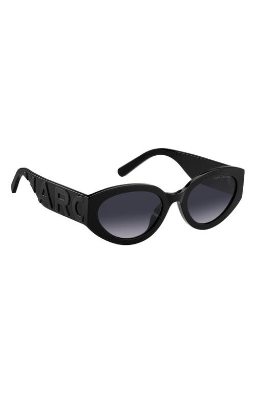 Shop Marc Jacobs 54mm Round Sunglasses In Black Grey/grey Shaded