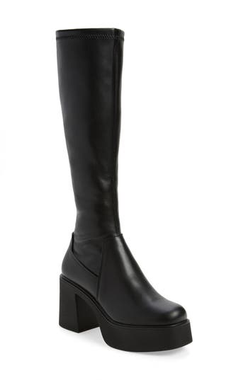 Steve Madden Konna Platform Knee High Boot In Black