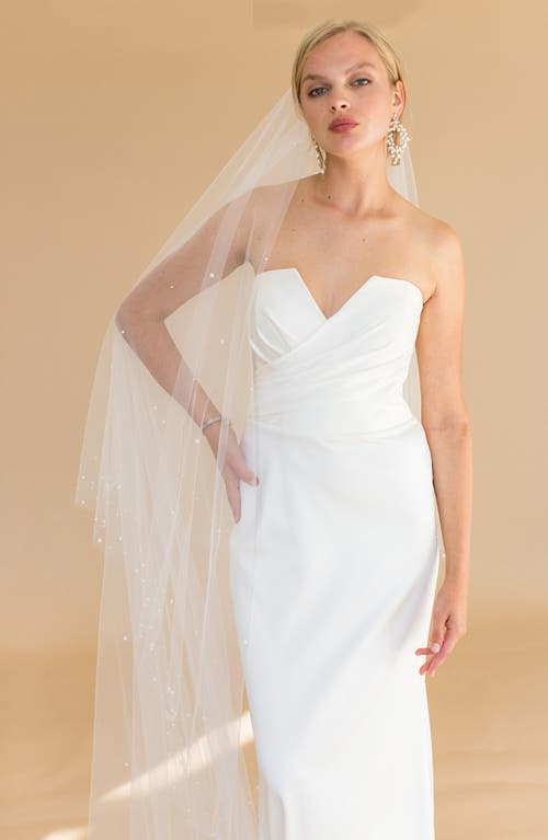 Brides And Hairpins Brides & Hairpins Arwen Imitation Pearl Cathedral Veil In Ivory
