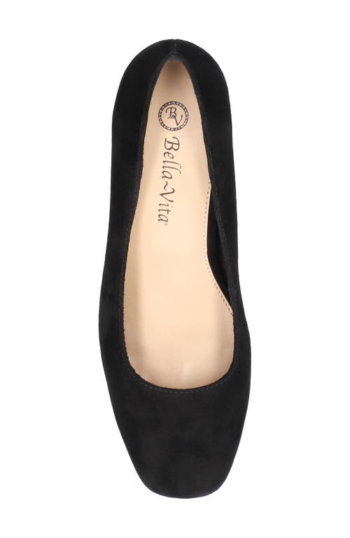 Shop Bella Vita Jillian Square Toe Pump In Black Kidsuede Leather