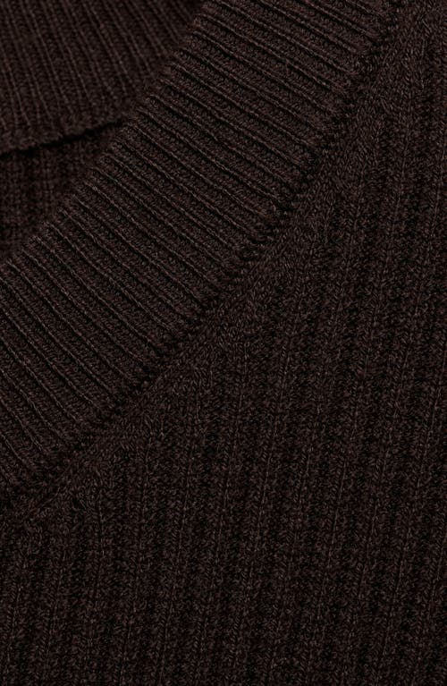 Shop Mango Rib Sweater In Chocolate