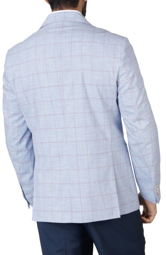 Shop Tailorbyrd Melange Windowpane Sport Coat In Melange Blue