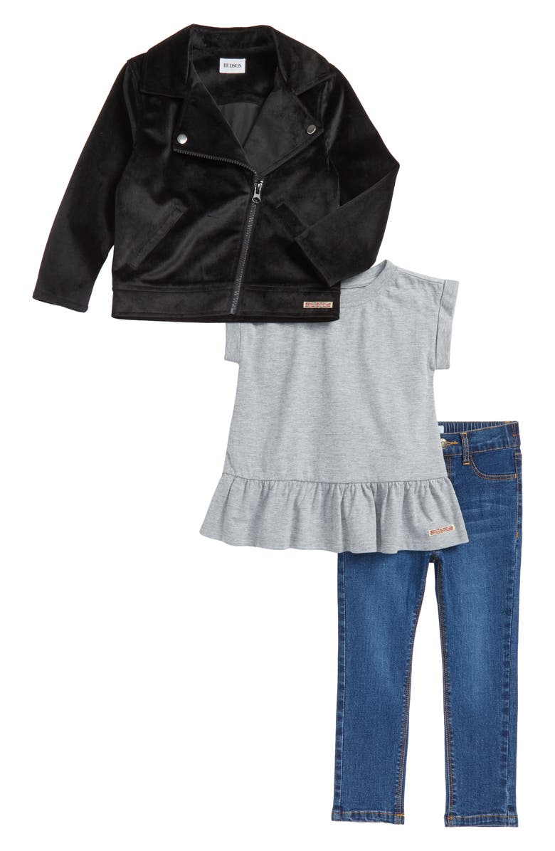 Hudson Kids Moto Jacket Tee Jeans Set Toddler Girls Nordstrom Moto Jacket Tee Jeans Set Main Color