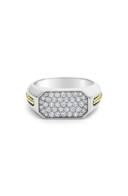 Lagos Men's 18k Yellow Gold & Sterling Silver Anthem Diamond Octagon Cluster Ring In Silver