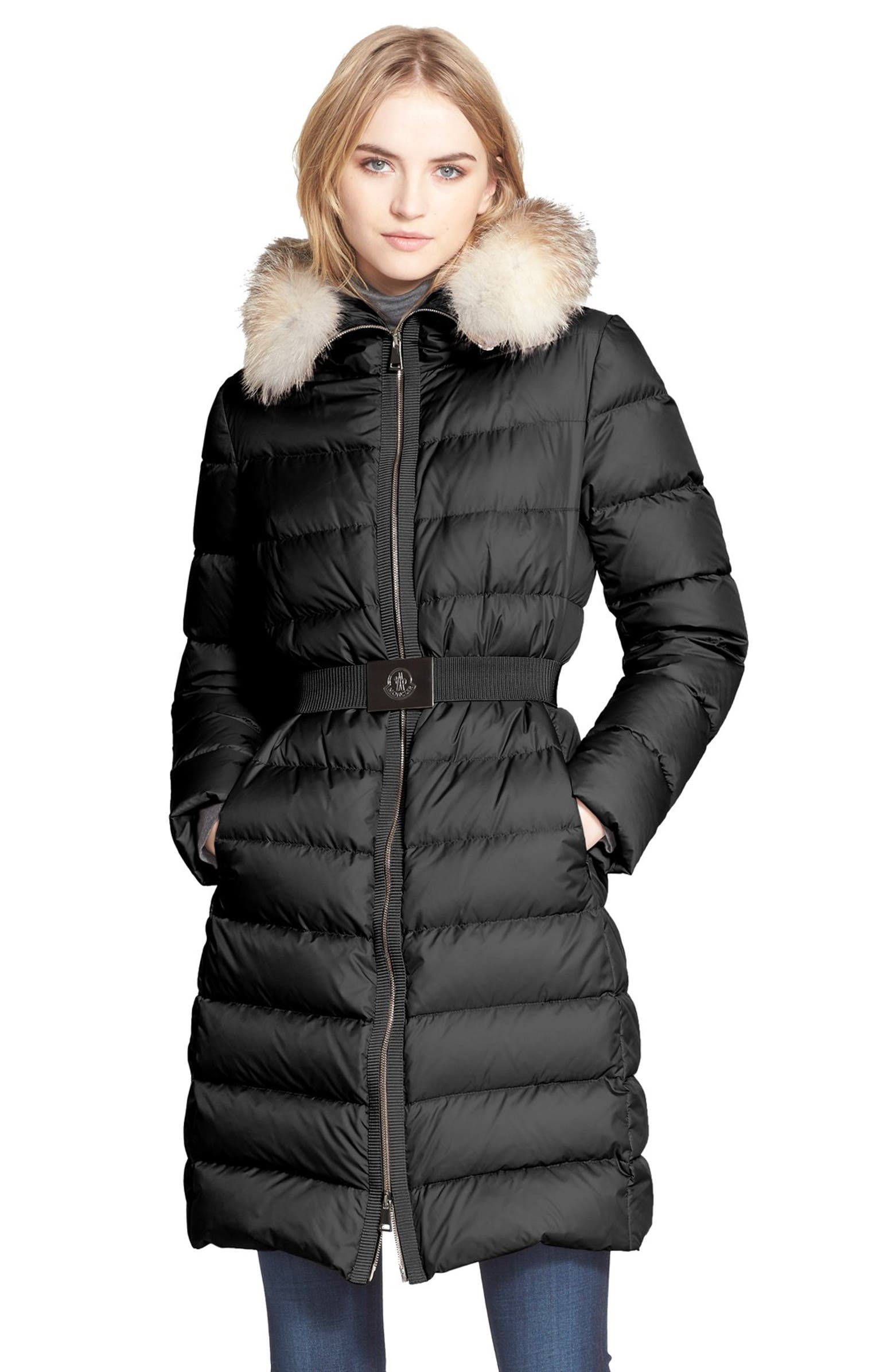 Moncler 'Fabrefox' Belted Puffer Coat with Genuine Fox Fur Ruff | Nordstrom
