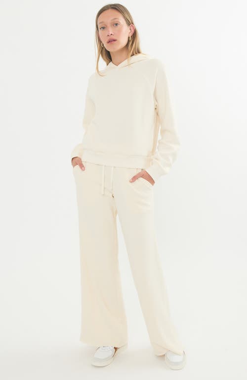 Shop Marine Layer Anytime Wide Leg Fleece Sweatpants In Antique