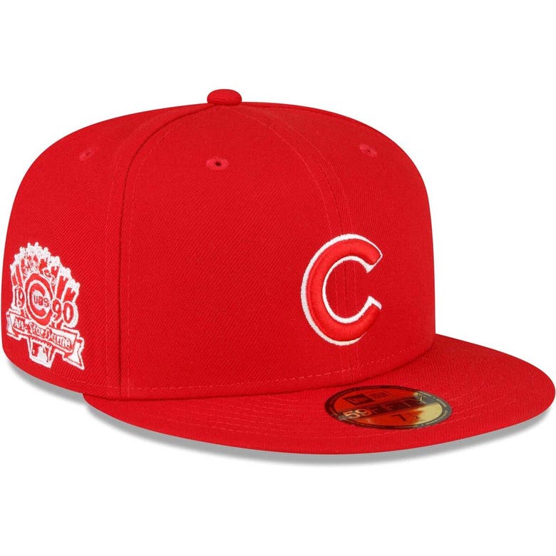 New Era Red Chicago Cubs Sidepatch 59fifty Fitted Hat In Red/white ...