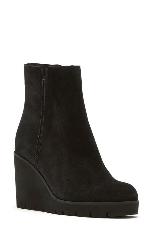 La Canadienne Go Waterproof Wedge Bootie Black Suede at Nordstrom,