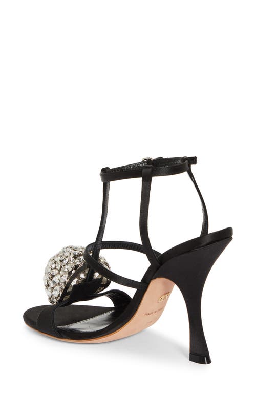 Giambattista Valli Crystal Ball Ankle Strap Cage Sandal In Black/crystal