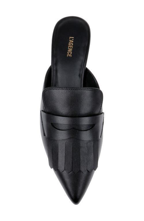 Shop L Agence L'agence Barbe Ii Pointed Toe Kiltie Fringe Loafer Mule In Black Leather