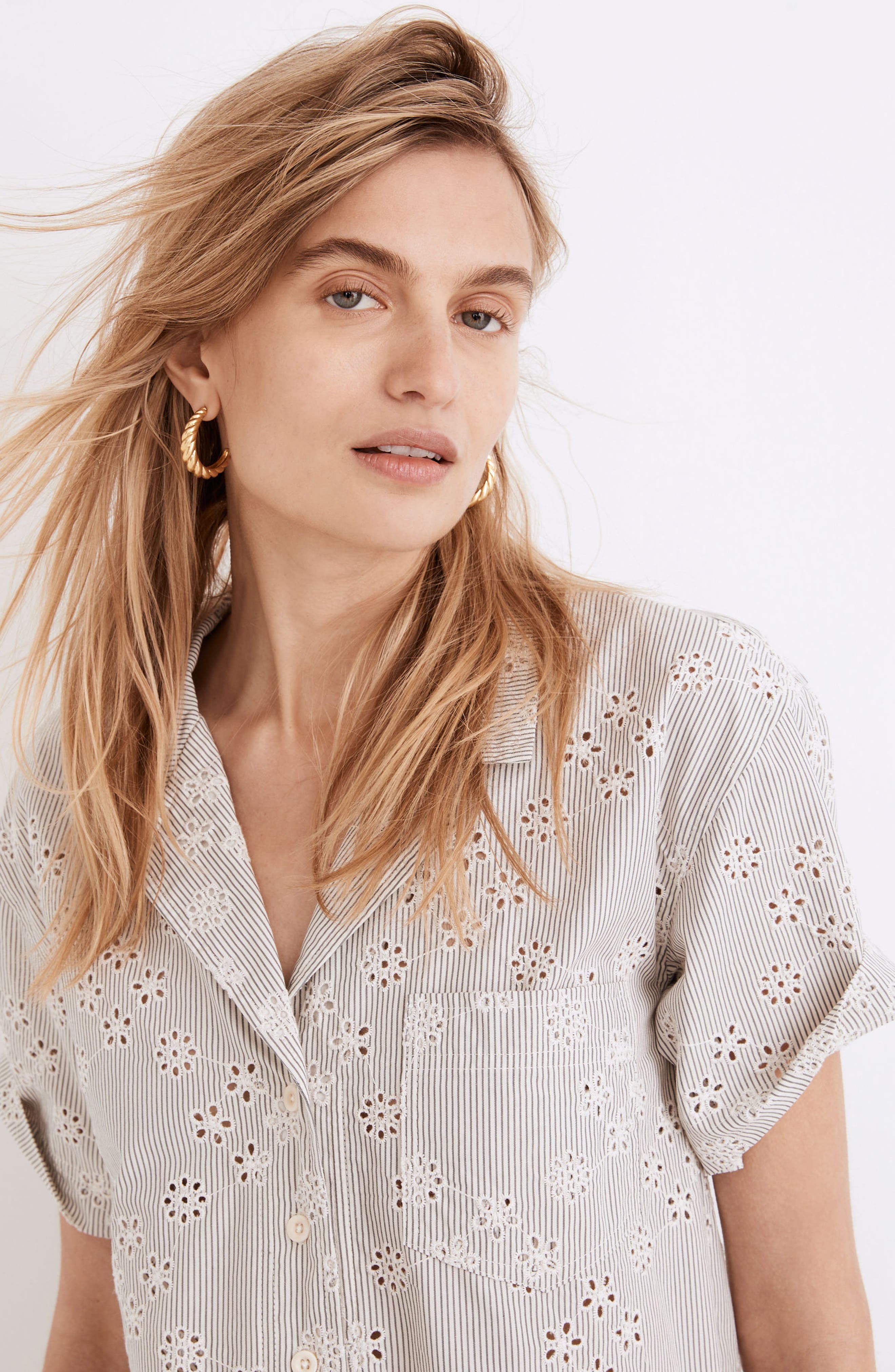 Madewell Eyelet Piedmont Camp Shirt 