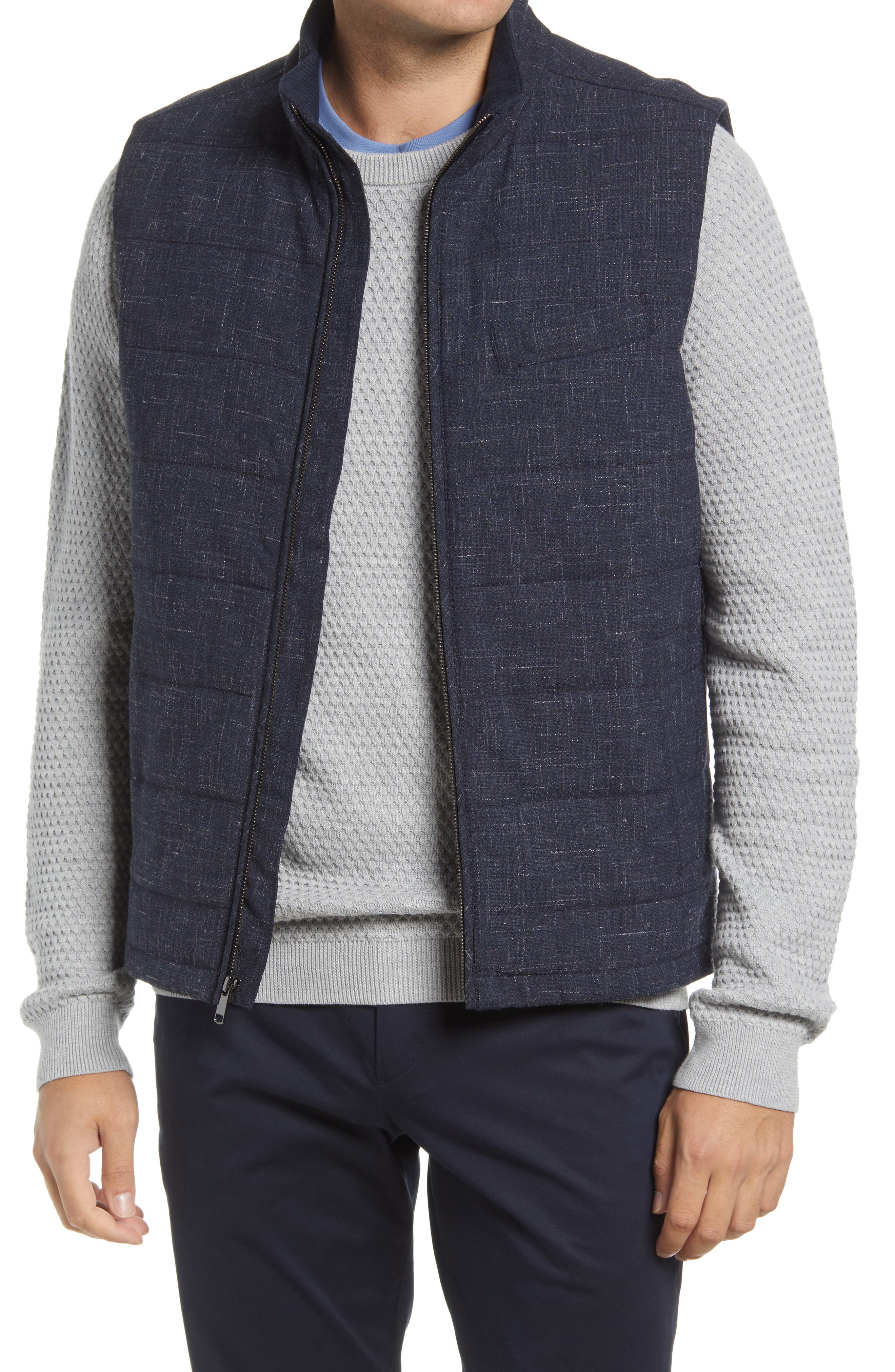 navy wool vest