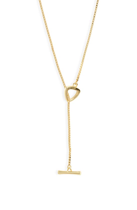 Shop Argento Vivo Sterling Silver Box Chain Toggle Necklace In Gold