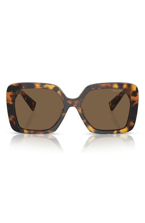 Shop Miu Miu 56mm Square Sunglasses In Blond Havana