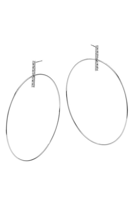 Shop Lana Diamond Bar Hoop Earrings In White Gold