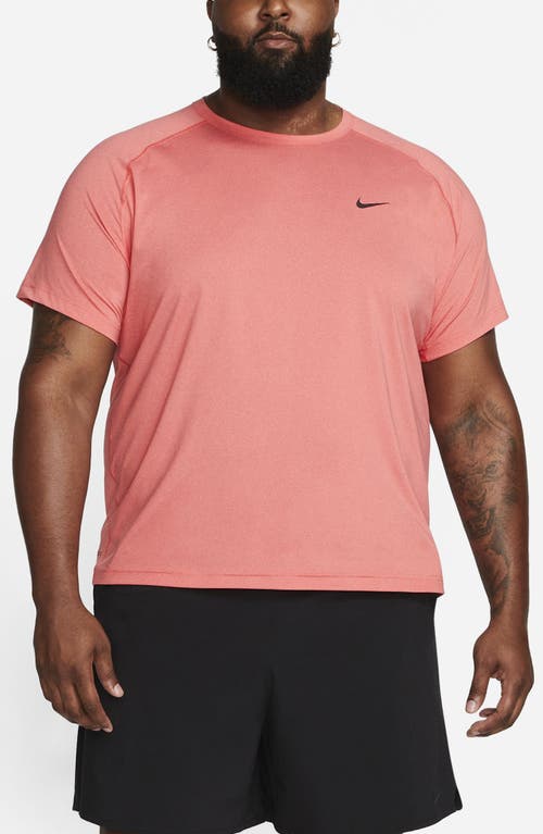 Nike Men's Ready Dri-fit Short-sleeve Fitness Top In Red/heather/black