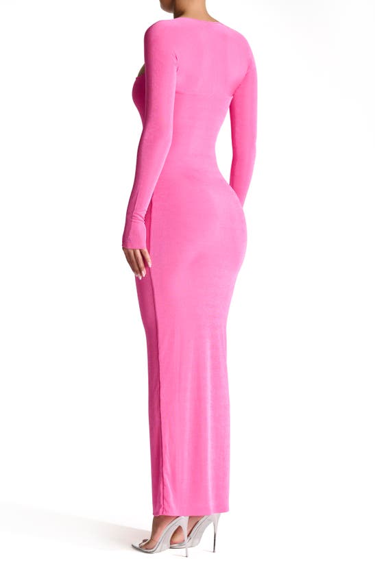 Shop N By Naked Wardrobe Long Sleeve Maxi Dress In Pink Pink