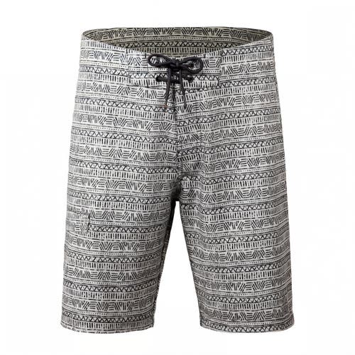 Uv Skinz Coastal Board Shorts In Cool Grey Aztec Stripe