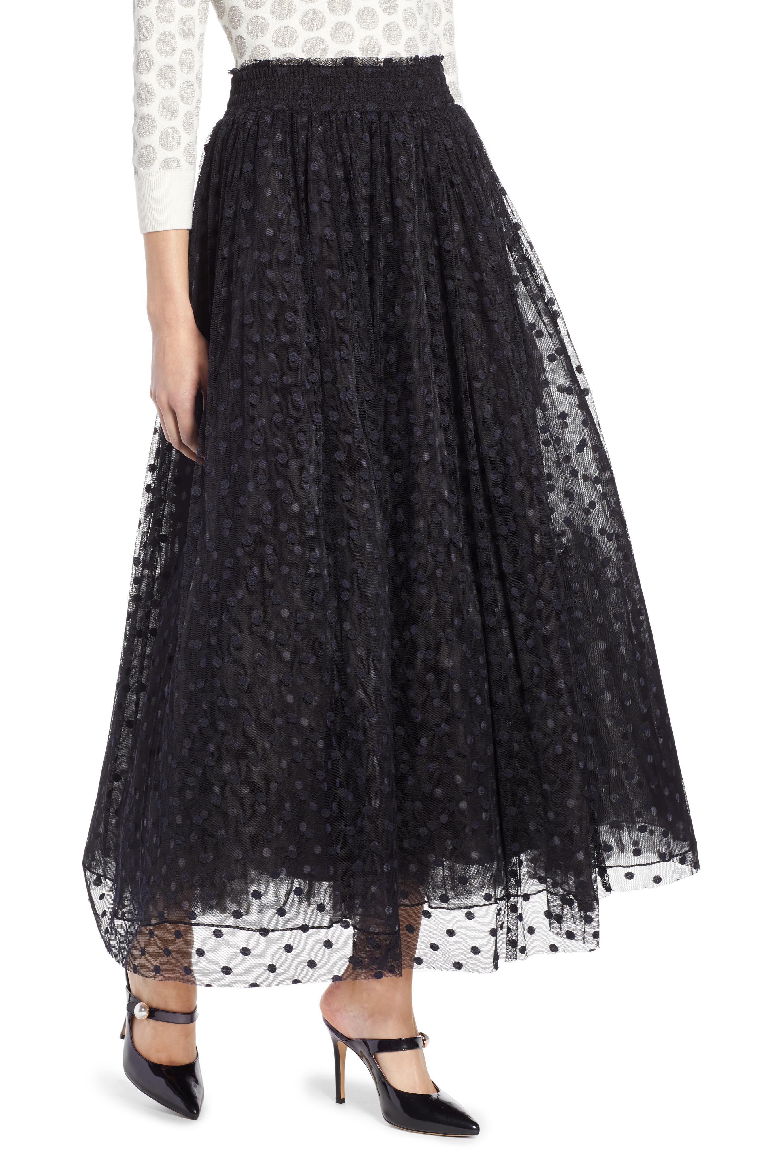 Halogen® X Atlantic-Pacific Polka Dot Tulle Maxi Skirt (Regular ...