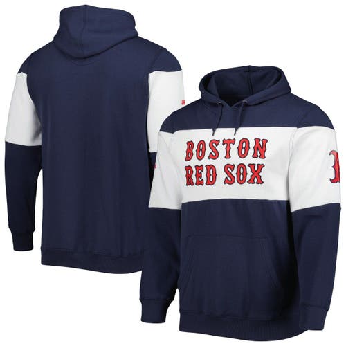 Men's Stitches Navy/White Boston Red Sox Stripe Pullover Hoodie