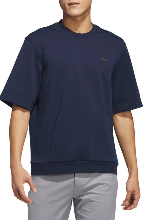 adidas Golf Go-To Short Sleeve Golf Sweatshirt in Collegiate Navy