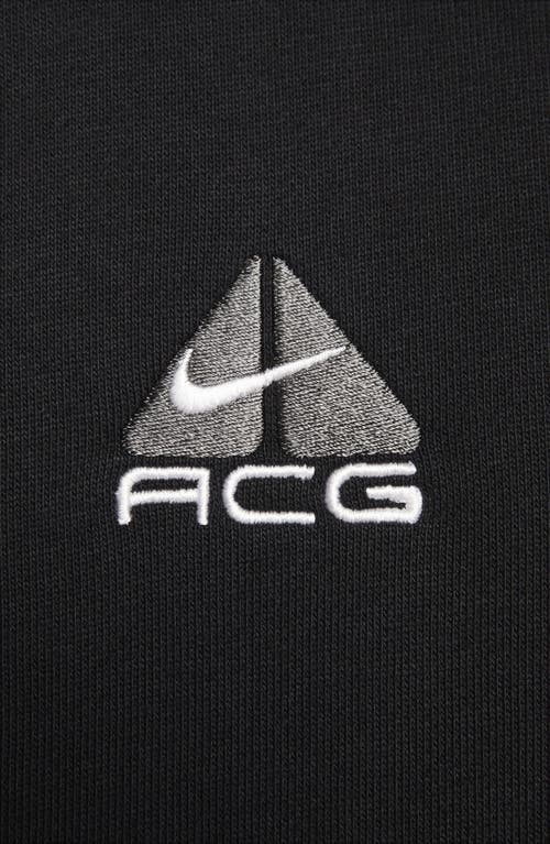 Shop Nike Acg Oversize Water Repellent Therma-fit Fleece Hoodie In Black/anthracite/white