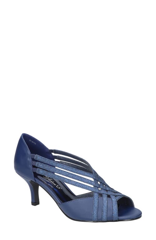 Shop Easy Street Oceana Strappy Sandal In Navy Satin