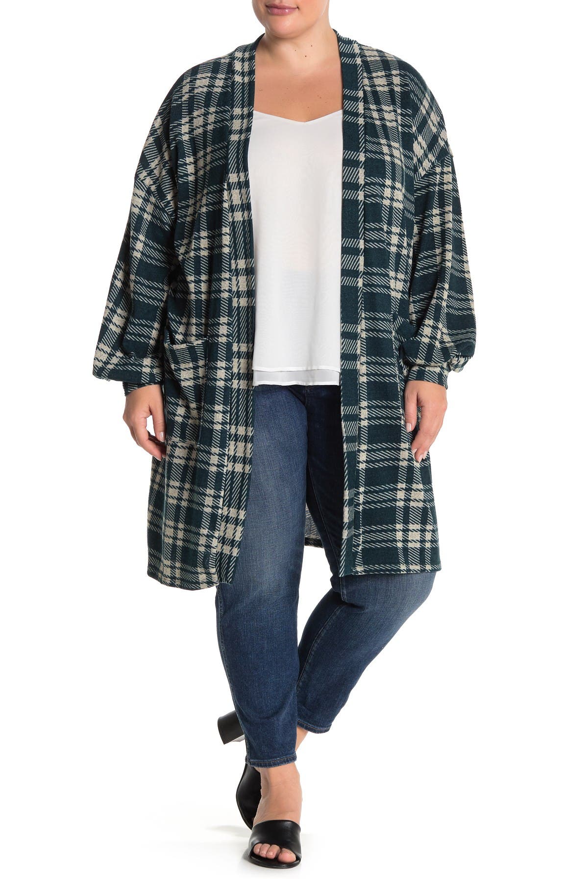 oversized plaid cardigan